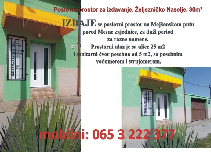 Poslovni prostor, Željezničko Naselje, 30m2 (ID: 101408) | Nekretnine Subotica
