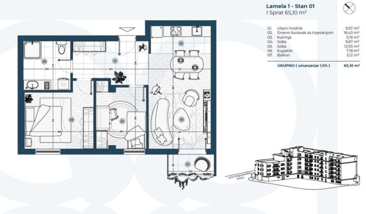 Stan, Radijalac, 65m2 (ID: 105594) | Nekretnine Subotica