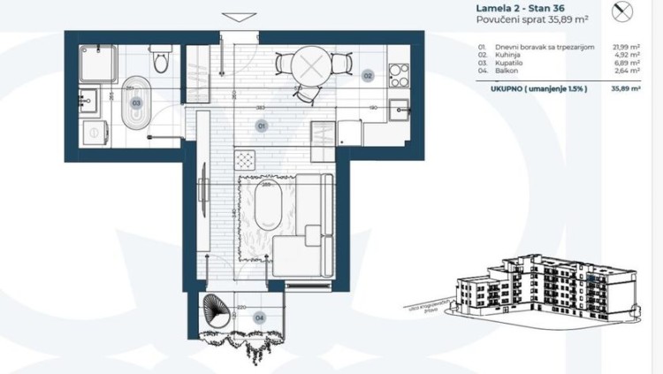 Stan, Radijalac, 35m2 (ID: 105597) | Nekretnine Subotica