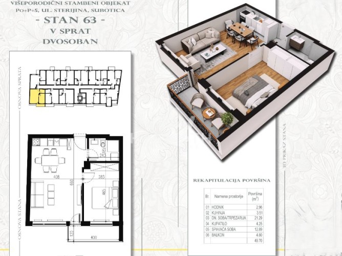 Stan, Sterijina 33, 50m2 (ID: 116611) | Nekretnine Subotica
