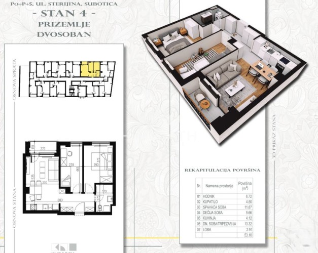 Stan, Sterijina 33, 53m2 (ID: 101789) | Nekretnine Subotica