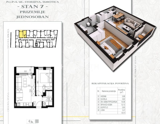 Stan, Sterijina 33, 40m2 (ID: 101790) | Nekretnine Subotica