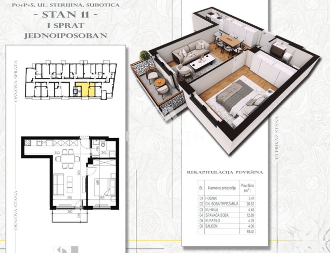 Stan, Sterijina 33, 49m2 (ID: 101792) | Nekretnine Subotica