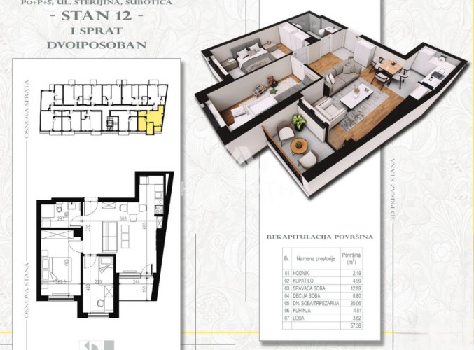 Stan, Sterijina 33, 57m2 (ID: 101793) | Nekretnine Subotica