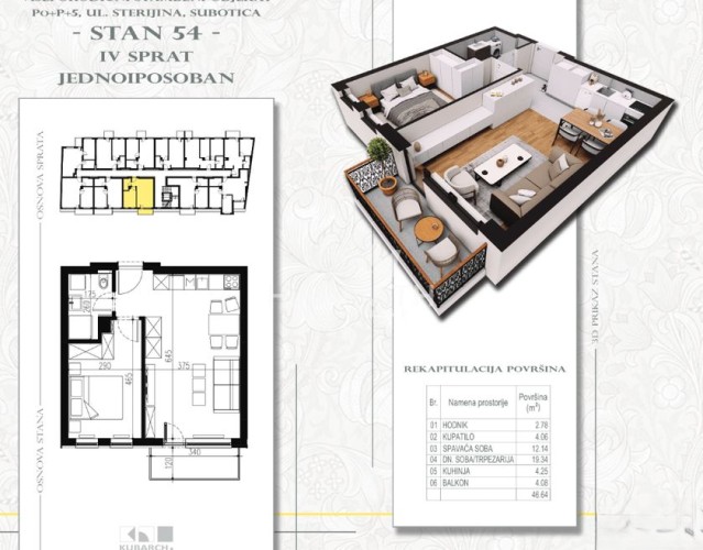 Stan, Sterijina 33, 46m2 (ID: 101797) | Nekretnine Subotica