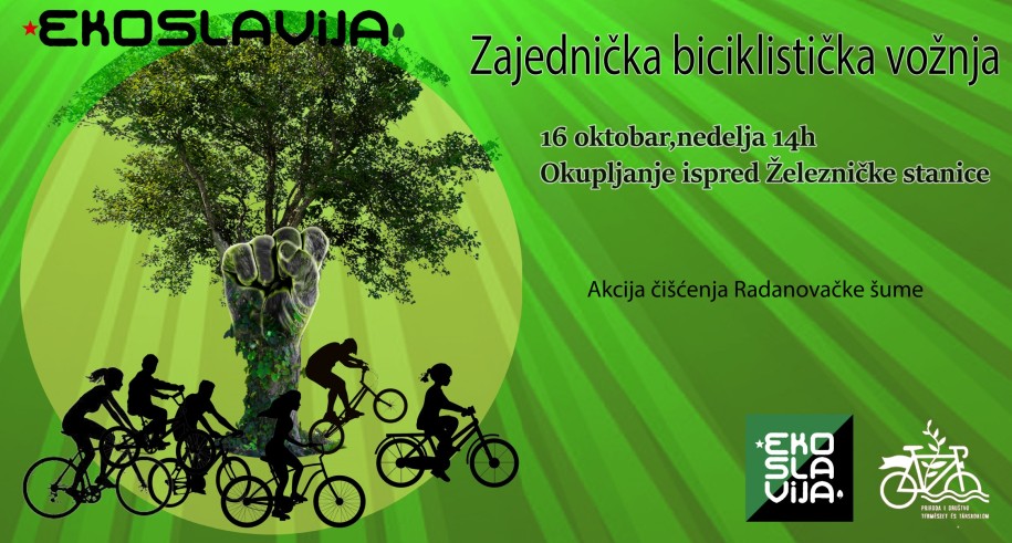 Zajednička biciklistička vožnja i akcija sakupljanja smeća u Radanovačkoj šumi