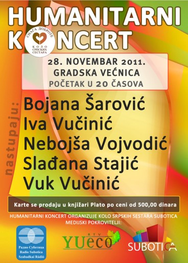 Humanitarni koncert: Bojana Šarović, Iva Vučinić, Nebojša Vojvodić, Slađana Stajić, Vuk Vučinić
