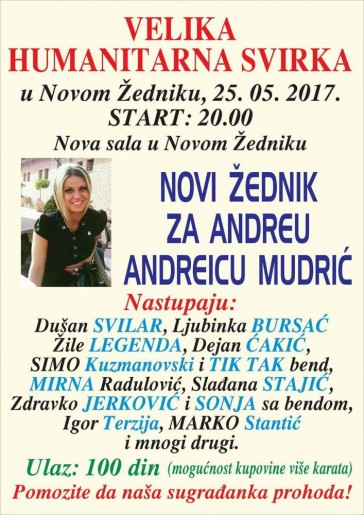 Humanitarni koncert za Andreu Mudrić