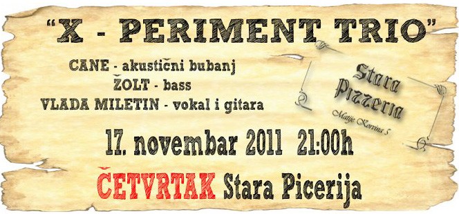 X-PERIMENT TRIO - Akustična svirka