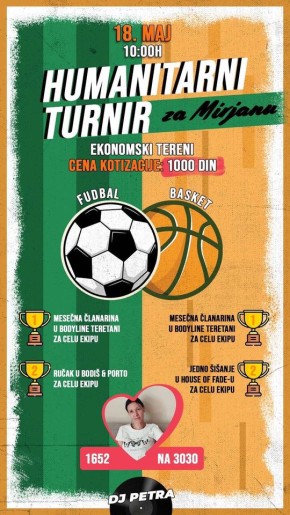 Humanitarni turnir u basketu i malom fudbalu za Mirjanu Krnajski