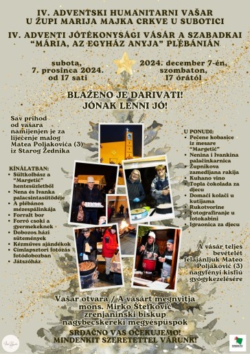 Četvrti adventski humanitarni vašar u župi Marija Majka Crkve u Aleksandrovu