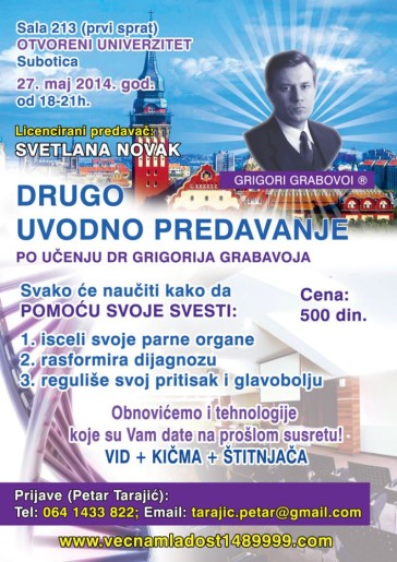Uvodno predavanje po učenju dr Grigorija Grabavoja