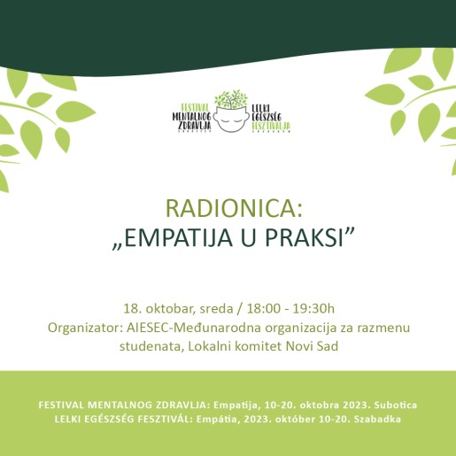Empatija u paraksi, festival mentalnog zdravlja u Subotici