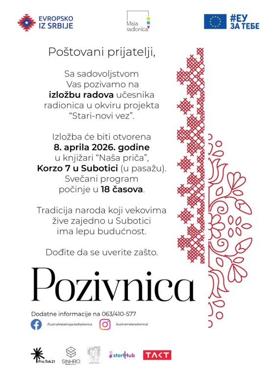 Izložba radova učesnika radionice „Stari–novi vez“