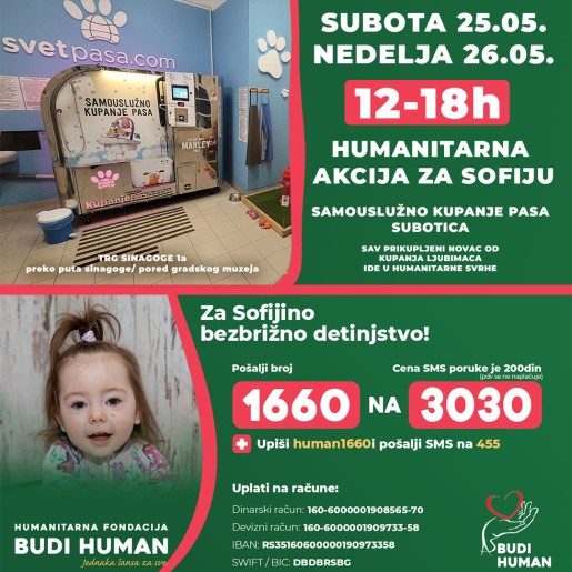 Humanitarna akcija - okupajte svog psa i pomozite Sofiji Pranić