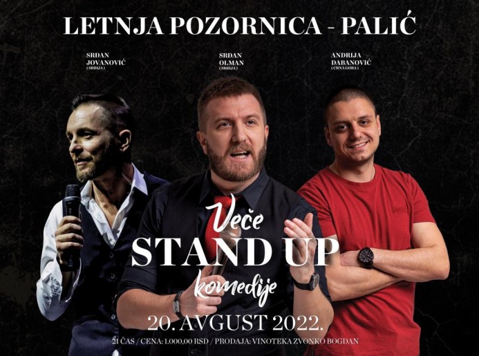 ODLOŽENO za 3. septembar - Veče stendap komedije - Srđan Olman, Srđan Jovanović i Andrija Dabanović