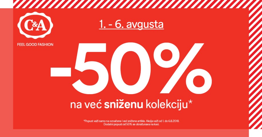 C&A - 50% na već sniženu kolekciju