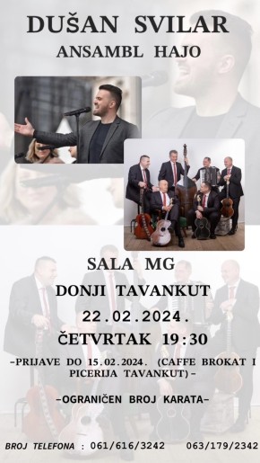 Veče lepe muzike uz Dušana Svilara i tamburaški ansambl "Hajo"