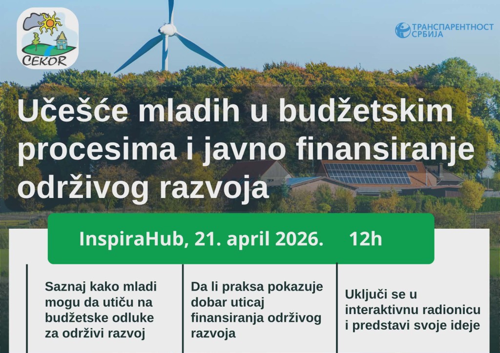 Učešće mladih u budžetskim procesima i javno finansiranje održivog razvoja/ Radionica za mlade