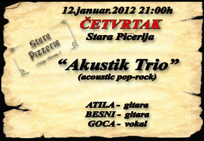 AKUSTIK TRIO - Akustična svirka