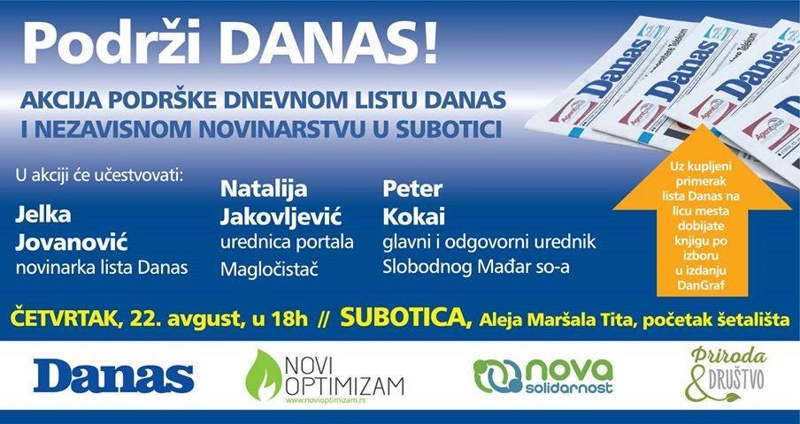 Akcija podrške listu "Danas" i nezavisnom novinarstvu