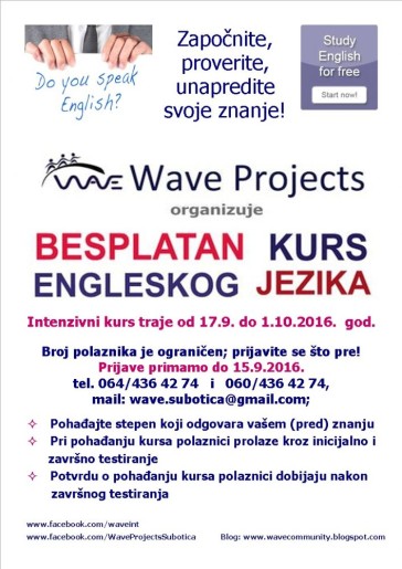 Besplatni intenzivni kurs engleskog jezika