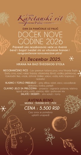 Doček Nove godine u čardi Kapetanski Rit #NG2026