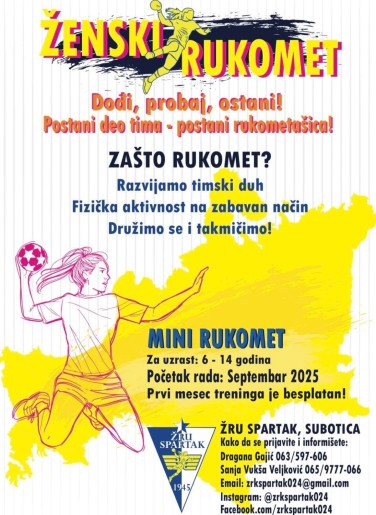 Prvi trening Ženskog rukometnog kluba "Spartak"