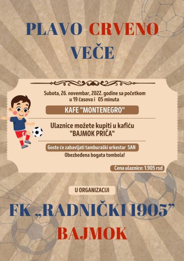 FK "Radnički 1905" Bajmok - Plavo-crveno veče