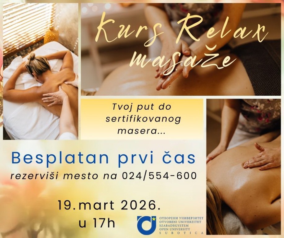 Besplatan prvi čas na Kursu relax masaže