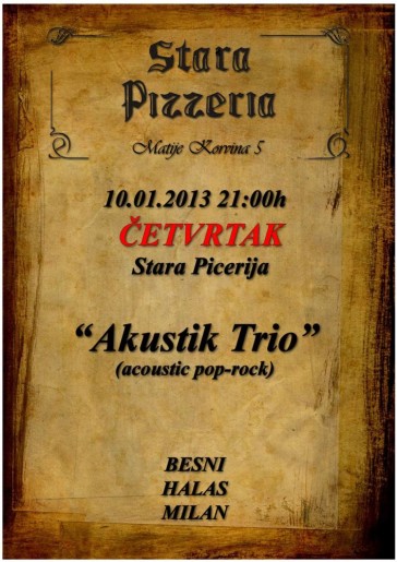 Akustik trio - akustična svirka