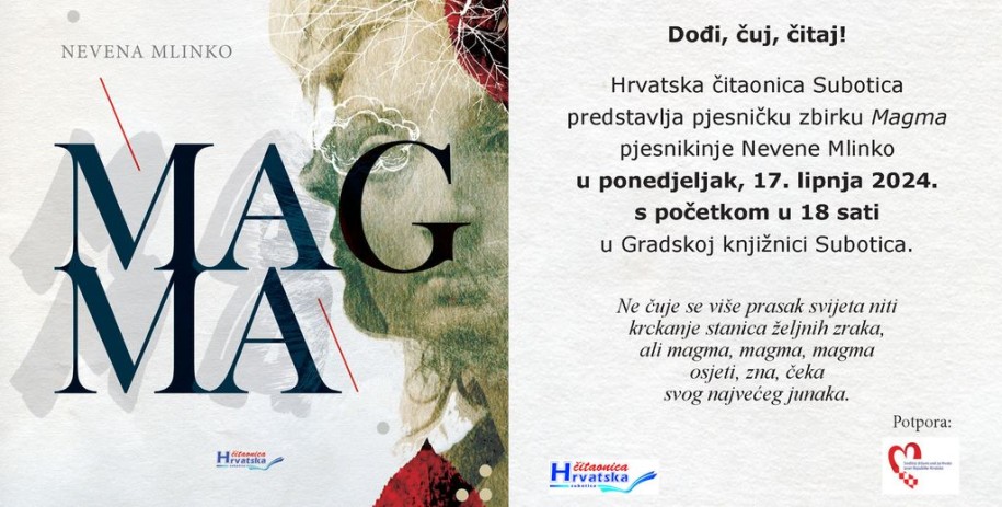 Promocija  zbirke pesama "Magma" subotičke pesnikinje Nevene Mlinko