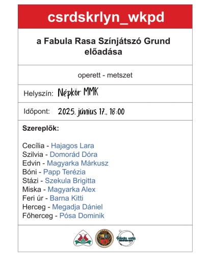Fabula Rasa Színjátszó Grund: CSRSDKRLYN-WKPD