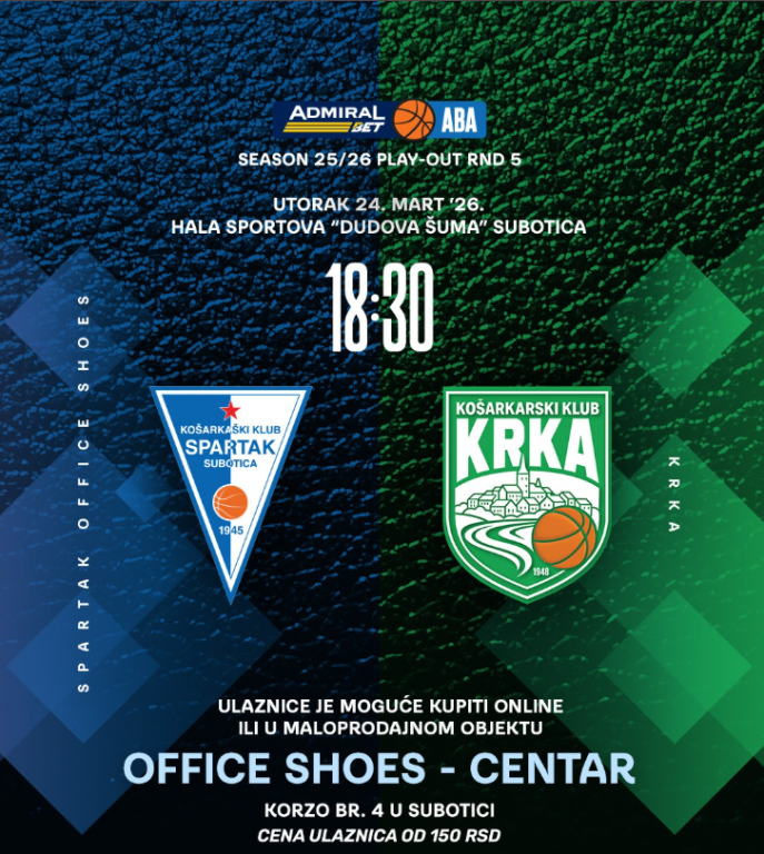 AdmiralBet ABA liga PLAY - OUT faza Spartak - KRKA