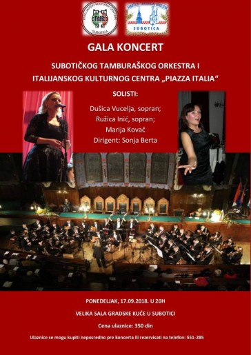 Koncert: Gala koncert Subotičkog tamburaškog orkersta i Italijanskog kulturnog centra "Piazza Italia"