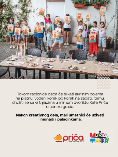 Slikarska radionica za decu u Kafe Priči