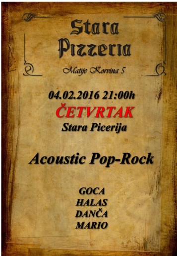 Akustična svirka: Acoustic Pop Rock
