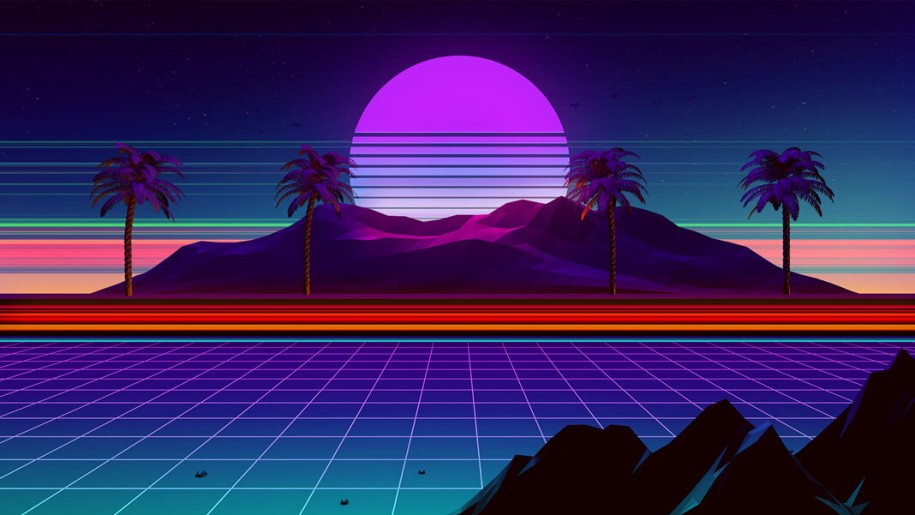 Synthwave 80s video night