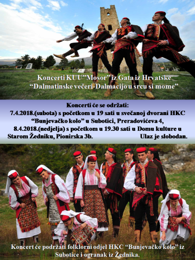 Koncert: Dalmatinska večer-Dalmacijo u srcu si mome