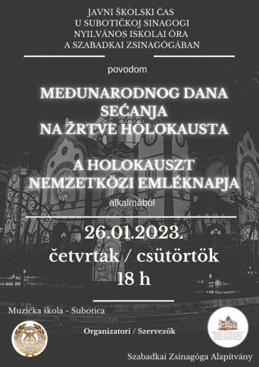 Javni školski čas povodom Međunardnog dana sećanja na žrtve Holokausta