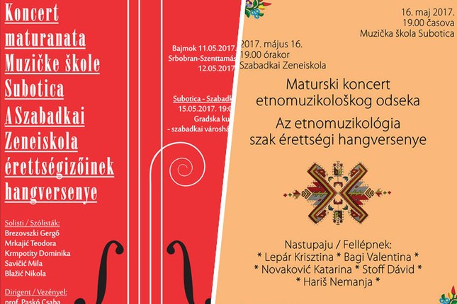 Koncert: Završni koncerti maturanata Muzičke škole