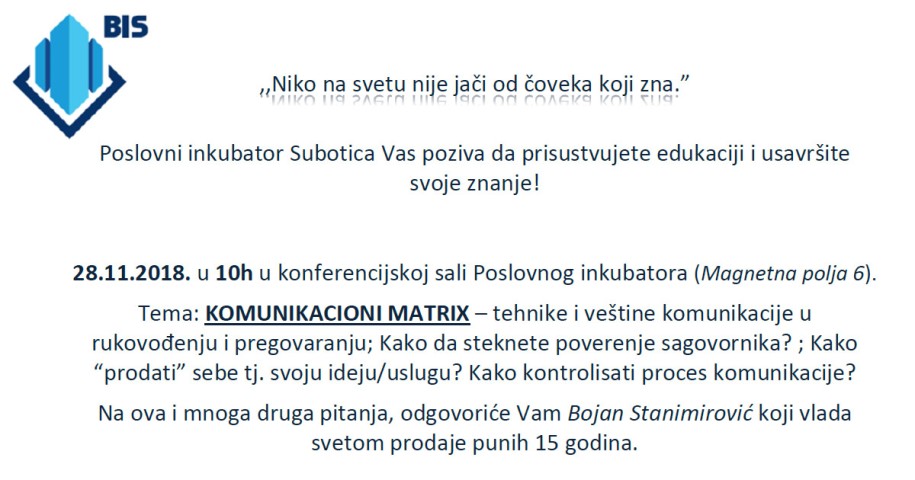 Predavanje: Komunikacioni matrix