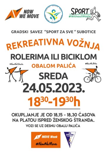 Rekreativna vožnja rolerima ili biciklom obalom Palića