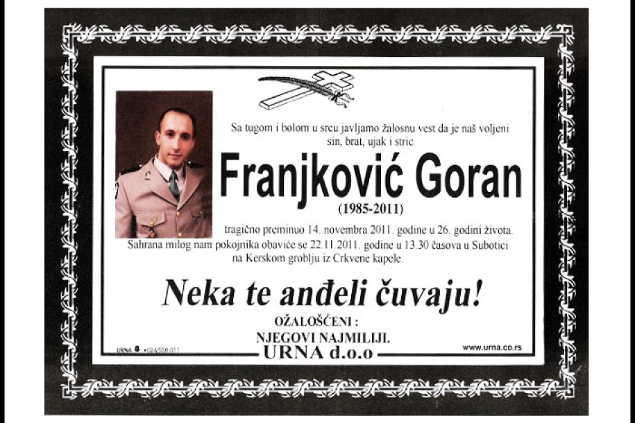 Sahrana Gorana Franjkovića