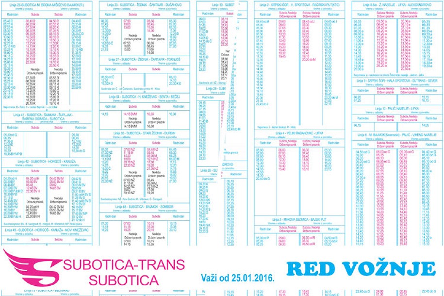 Od ponedeljka novi red vožnje autobusa
