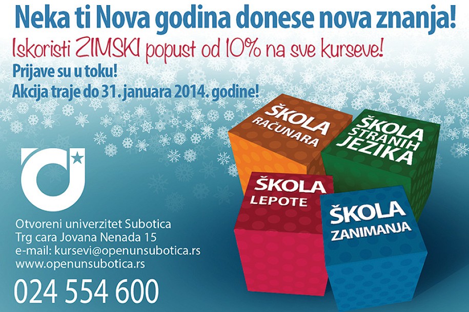 Zimski popust na sve kurseve Otvorenog univerziteta