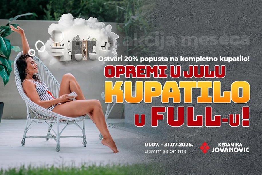 "Keramika Jovanović" daje akcijski popust od 20 odsto za opremanje kupatila