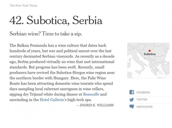 Preporukom Njujork tajmsa privući još turista