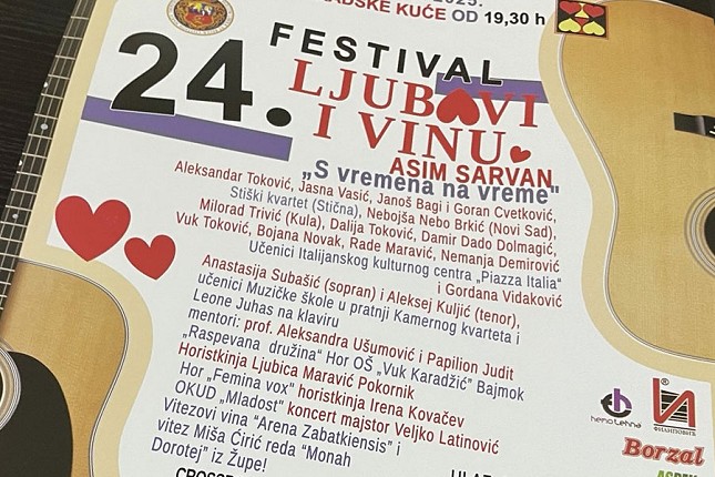 Festival ljubavi i vinu u petak u Velikoj većnici