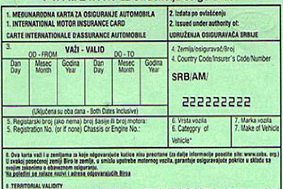 Od 1. januara bez zelene karte